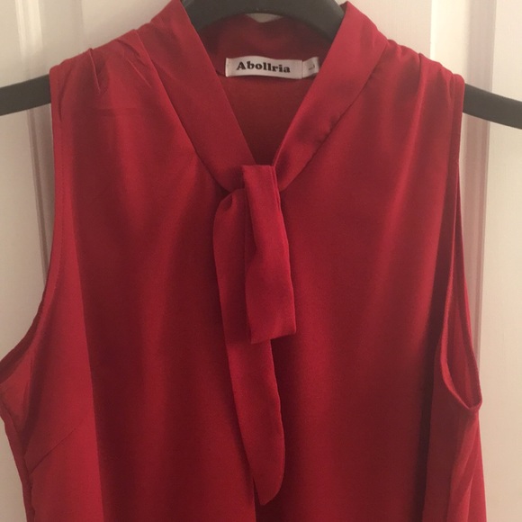 abollria fire red 🔥sleeveless blouse size L - Picture 4 of 6
